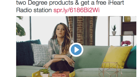 Walgreens Degree 'iHeartRadio' Twitter Update